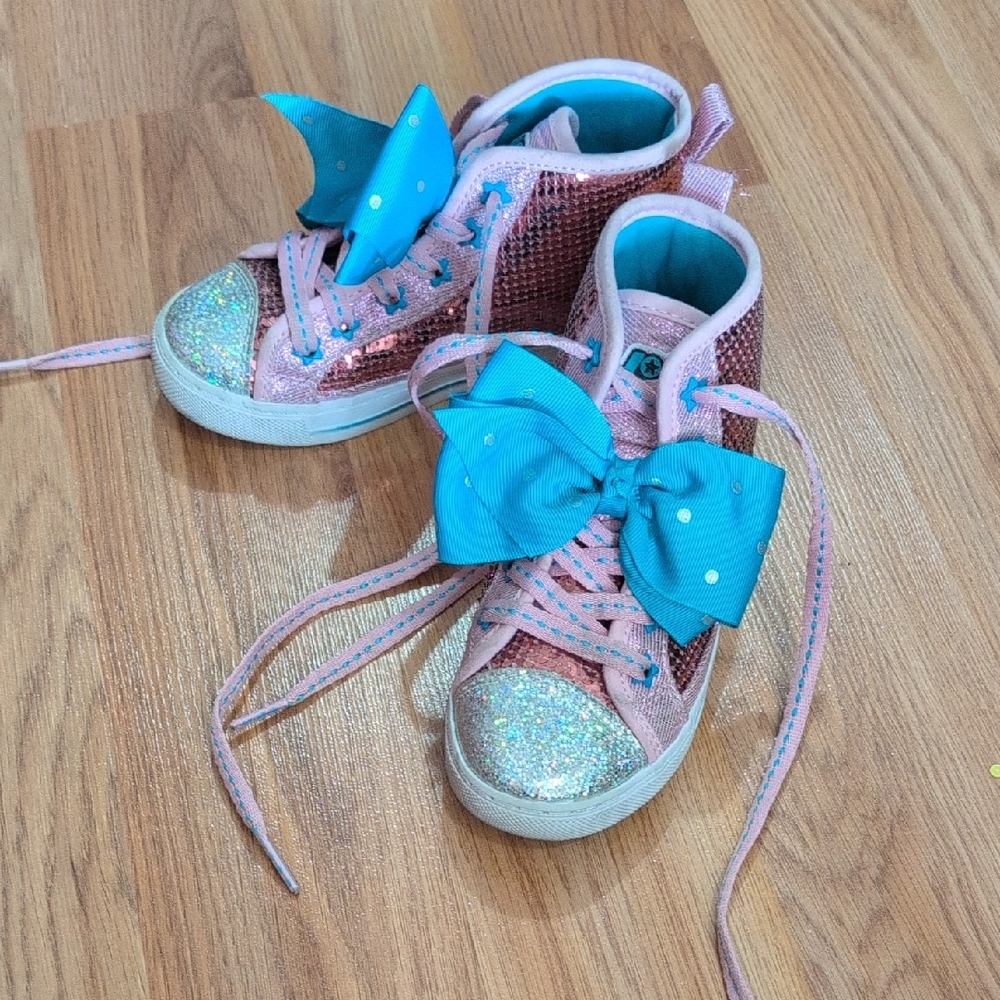 JoJo Siwa Glittery Pink and Teal Kids Sneakers